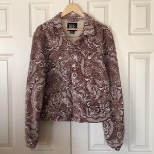 Precious Paisley corduroy button down jacket.